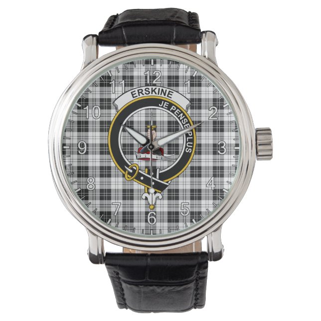 Classic Timeless Clan Erskine Black and White Tart Watch (Front)
