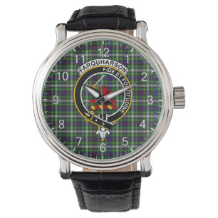 Classic Timeless Clan Farquharson Tartan Badge Watch