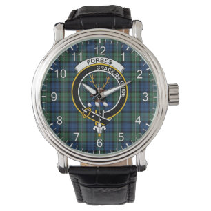 Classic Timeless Clan Forbes Ancient Tartan Badge  Watch