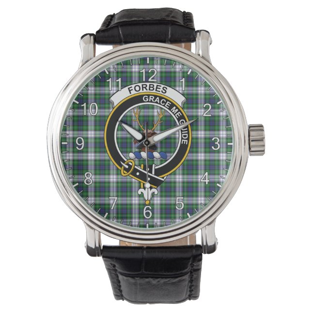 Classic Timeless Clan Forbes Dress Tartan Badge Pl Watch (Front)