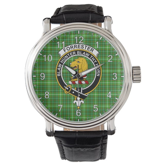 Classic Timeless Clan Forrester Hunting Tartan Bad Watch (Front)