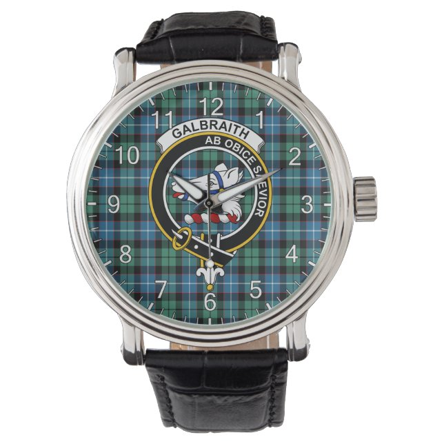 Classic Timeless Clan Galbraith Ancient Tartan Bad Watch (Front)