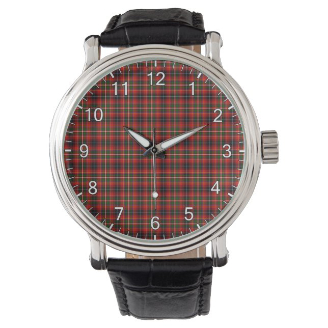 Classic Timeless Clan Innes of Moray Tartan Plaid  Watch (Front)