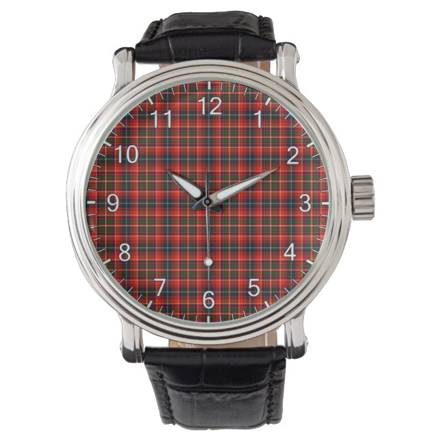 Classic Timeless Clan Innes Tartan Plaid Gift Watch (Front)
