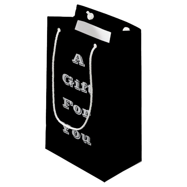 Classic Timeless Traditional Black Solid Colour Small Gift Bag (Front Angled)