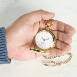 Classic Timepiece White Gold Monogrammed Pocket<br><div class="desc">Custom, personalised, unisex, elegant faux gold monogrammed on white colour dial, stylish cool unique classy, mens womens unisex, premium alloy, classic timepiece, gold pocket watch. Simply type in your name / monogram / initials, to customise. Makes a great gift, for birthday, graduation, fathers day, christmas, holidays, wedding, marriage anniversary, valentines...</div>