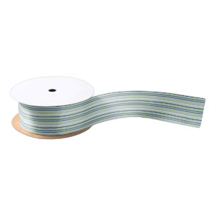 Classic Tiny Stripes in Navy Blue and Khaki Satin Ribbon