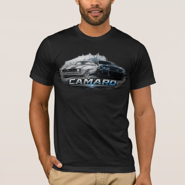 Classic to Modern Camaro Muscle Car Evolution T-Shirt (Front)