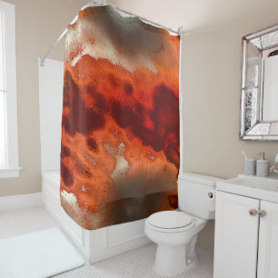 Classic to stained in shades of intense red&coral shower curtain
