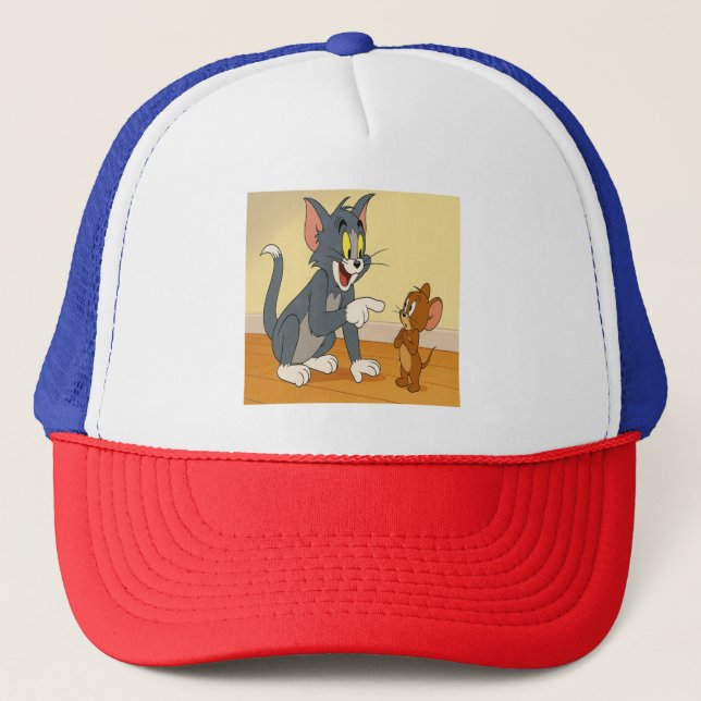 Classic Tom and Jerry Showdown Trucker Hat (Front)