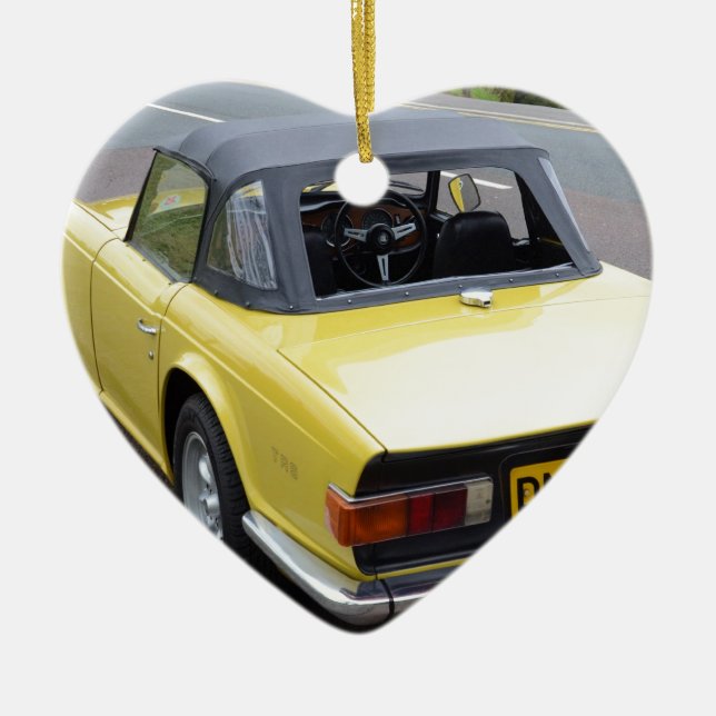 Classic TR6 Triumph Sportscar Ceramic Tree Decoration (Front)