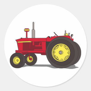 Classic tractor round sticker