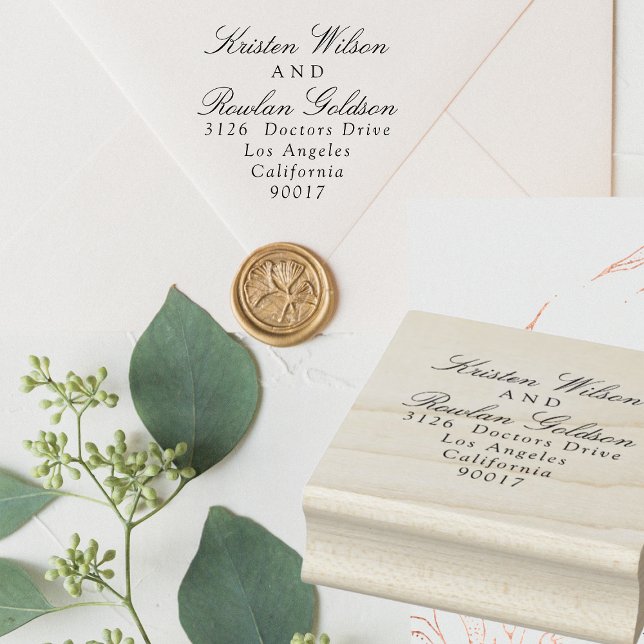 Classic Traditional Black & White Wedding Rubber Stamp (Creator Uploaded)