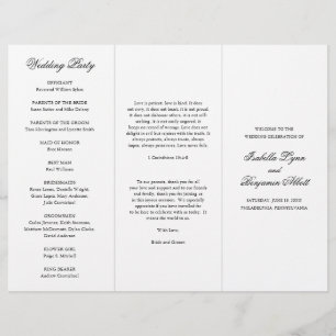 Classic Traditional Catholic Wedding Program