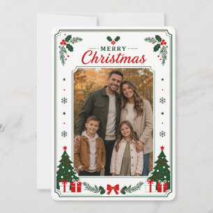 Classic Traditional Christmas Family Photo Card