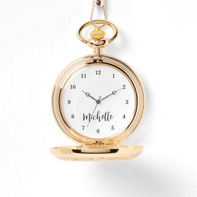 Classic Traditional Elegant Script Typography Watch (Front)