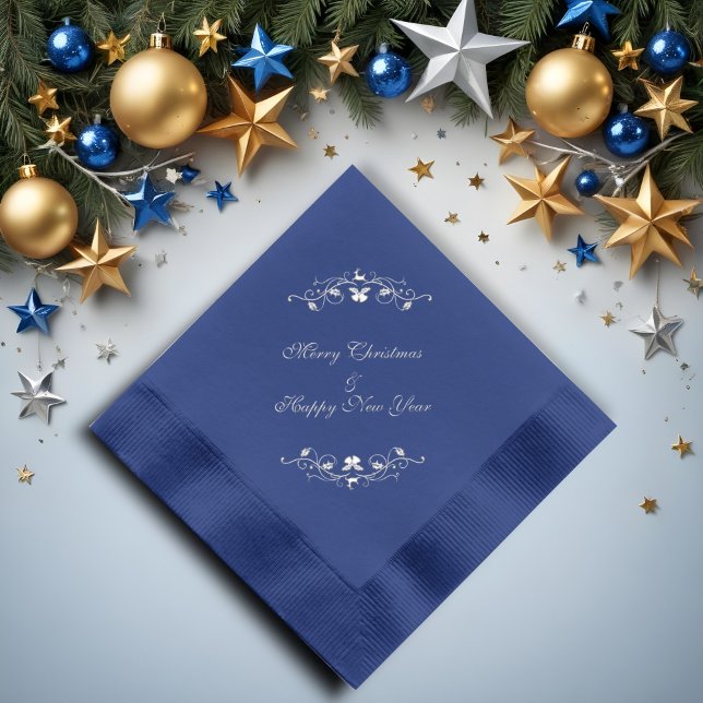 Classic Traditional Merry Christmas  Foil Napkins (Creator Uploaded)