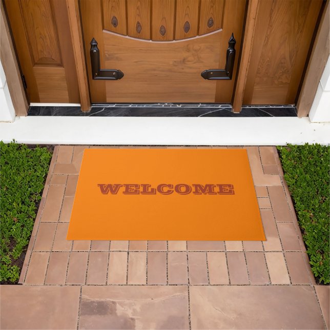 Classic Traditional Pumpkin Orange Solid Colour Doormat (Outdoor)