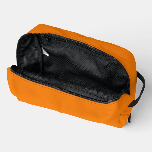 Classic Traditional Pumpkin Orange Solid Colour Dopp Kit (Open)