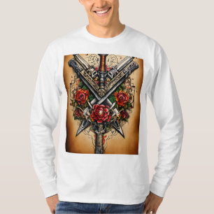 Classic Traditional Tattoo-Inspired T-Shirt Design