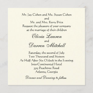 Classic Traditional Wedding Invitation