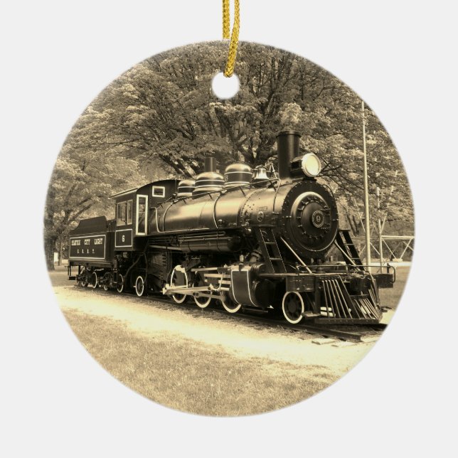 Classic Train Ceramic Tree Decoration (Front)