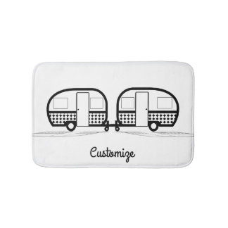 Classic Travel Trailer Caravan Thunder_Cove Bath Mat