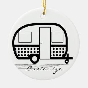 Classic travel trailer caravan Thunder_Cove Ceramic Tree Decoration