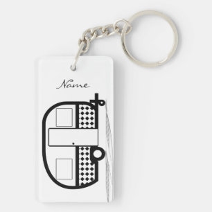 Classic Travel Trailer Caravan Thunder_Cove Key Ring