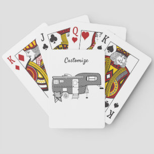Classic Travel Trailer Caravan Thunder_Cove Playing Cards