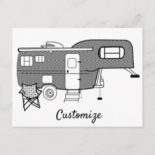 Classic Travel Trailer Caravan Thunder_Cove Postcard