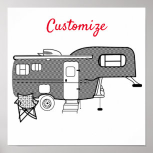 Classic Travel Trailer Caravan Thunder_Cove Poster