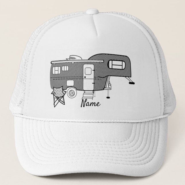 Classic Travel Trailer Caravan Thunder_Cove Trucker Hat (Front)
