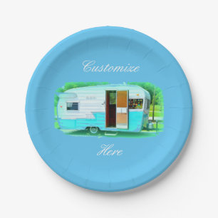 Classic travel trailer Thunder_Cove Paper Plate