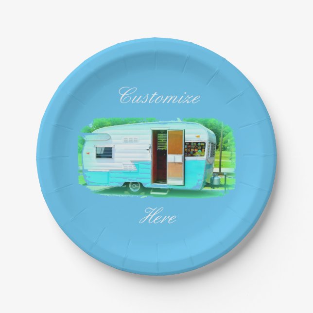 Classic travel trailer Thunder_Cove Paper Plate (Front)
