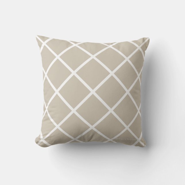Classic Trellis Pillow in Sand/White (Front)