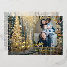 Classic Trendy Artistic Winter Wonderland Art Gold