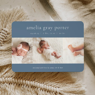 Classic Trio   Photo Collage Birth Announcement