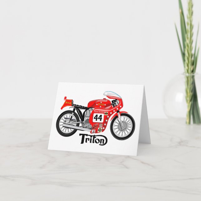 Classic Triton motorcycle greeting card. Thank You Card (Front)
