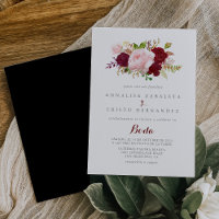 Classic Tropical Black Burgundy Spanish Wedding
