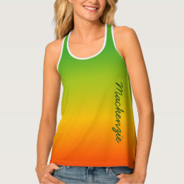 Classic Tropical Gradient with Your Name in GREEN Singlet