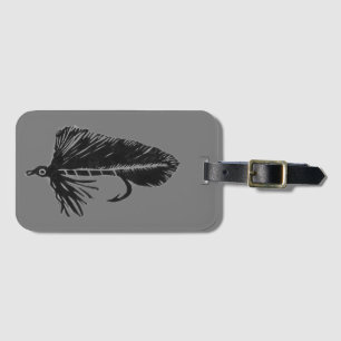 Classic Trout Fly Black Matuka Luggage Tag