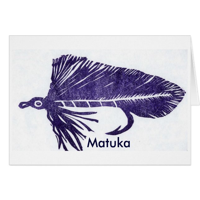 Classic Trout Fly  Card "Purple Matuka" (Front Horizontal)