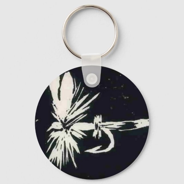 Classic Trout Fly Keychain "Black Coachman" (Front)