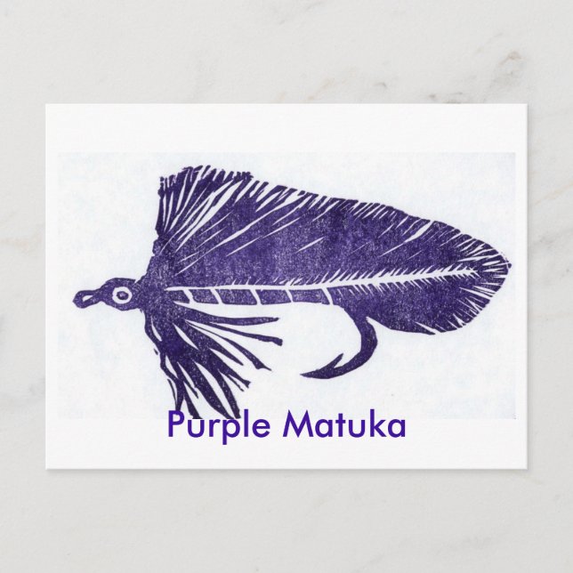 Classic Trout Fly Postcard "purple matuka" (Front)