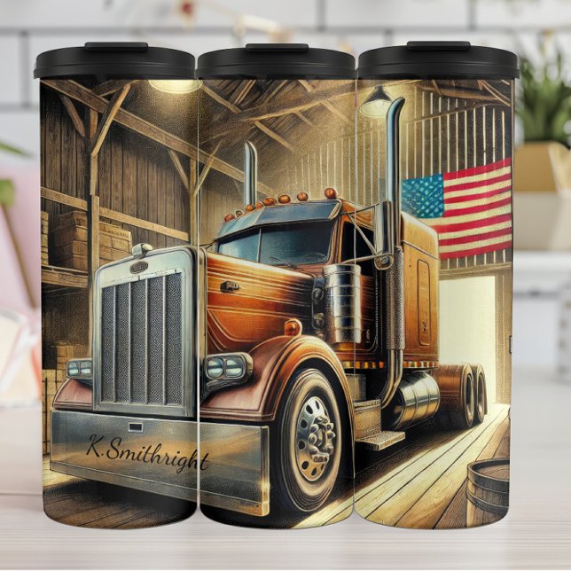 Classic Truck Barn American Flag Thermal Tumbler (Creator Uploaded)