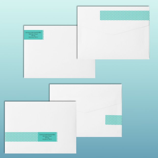 Classic Turquoise White Polka Dot Pattern Address Wrap Around Label (Classic Turquoise White Polka Dot Pattern Address Wrap Around Label)