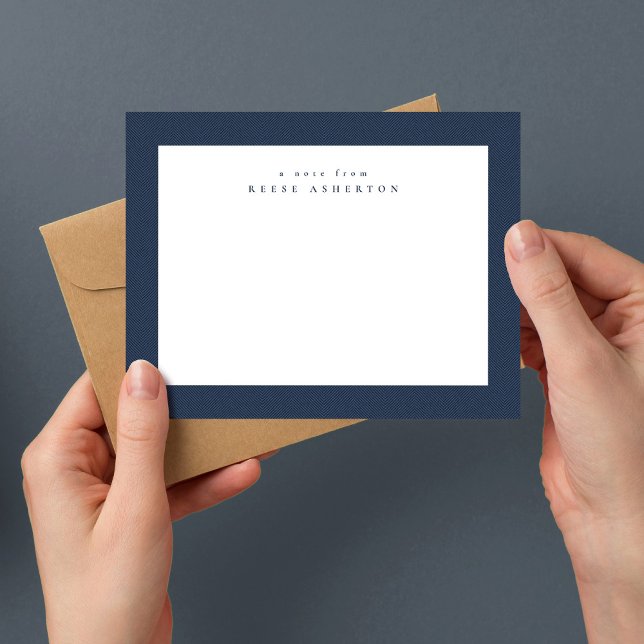 Classic tweed frame simple navy blue personal card (Creator Uploaded)