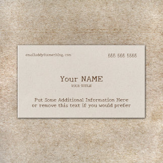 Classic Type Bone Business Card