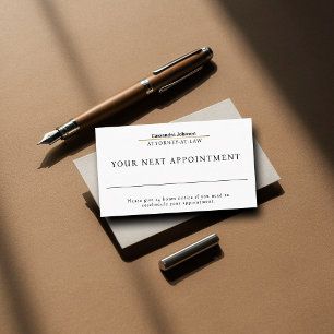 Classic Type Faux Gold Line Law Legal Lawyer Appointment Card